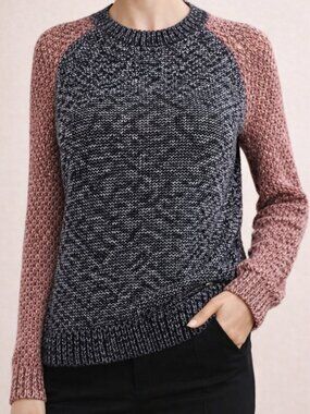 Rag & Bone Lory Melange Bouclé Sweater Colorblock Raglan Crewneck M